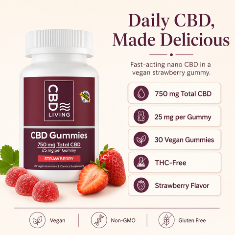 CBD Living Gummies 750mg Strawberry