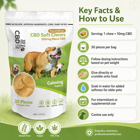 CBD Living Dog Chews Calming Peanut Butter lifestyle