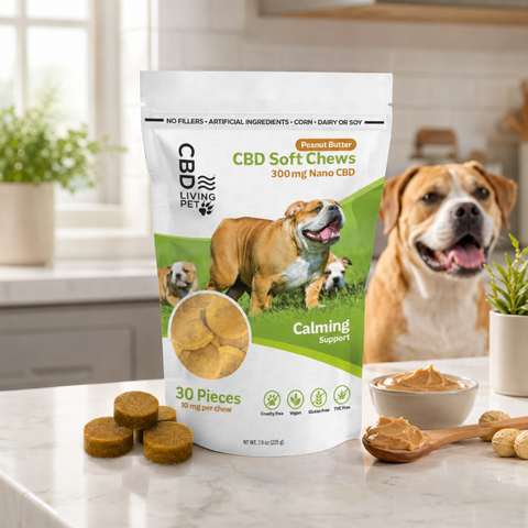 CBD Living Dog Chews Calming Peanut Butter lifestyle