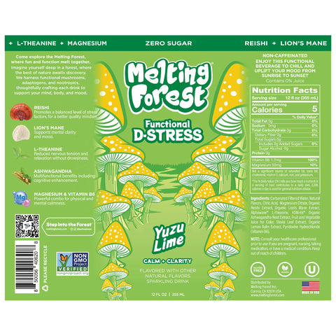 Melting Forest Functional D-Stress Yuzu Lime - full label and ingredients