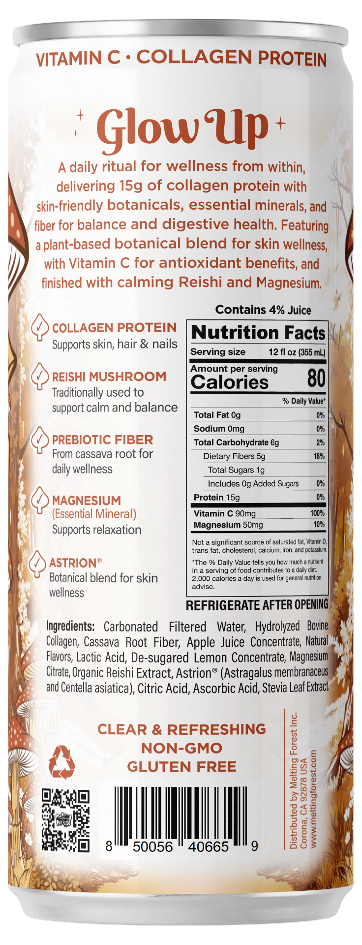Melting Forest Glow Up Apple Ginger - back label