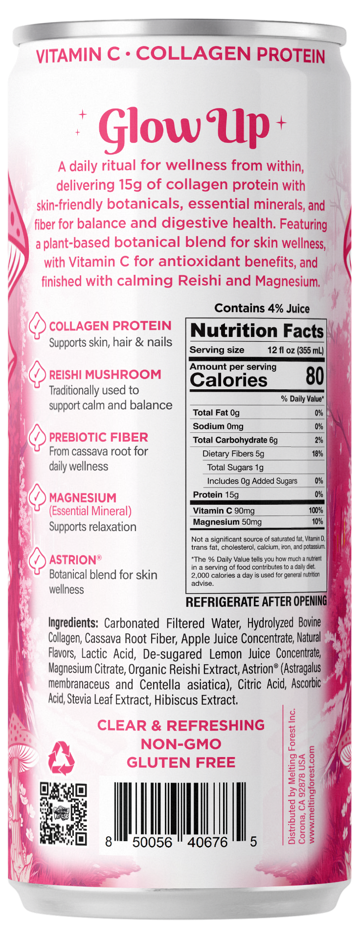 Melting Forest Glow Up Hibiscus Berry - back label