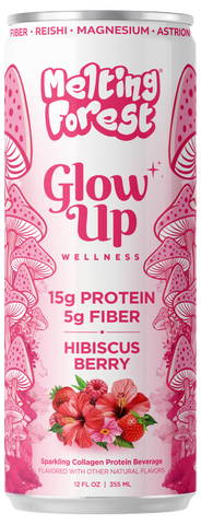 Melting Forest Glow Up Sparkling Collagen Protein - Hibiscus Berry 12 Pack