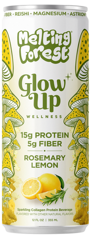Melting Forest Glow Up Sparkling Collagen Protein - Rosemary Lemon 12 Pack