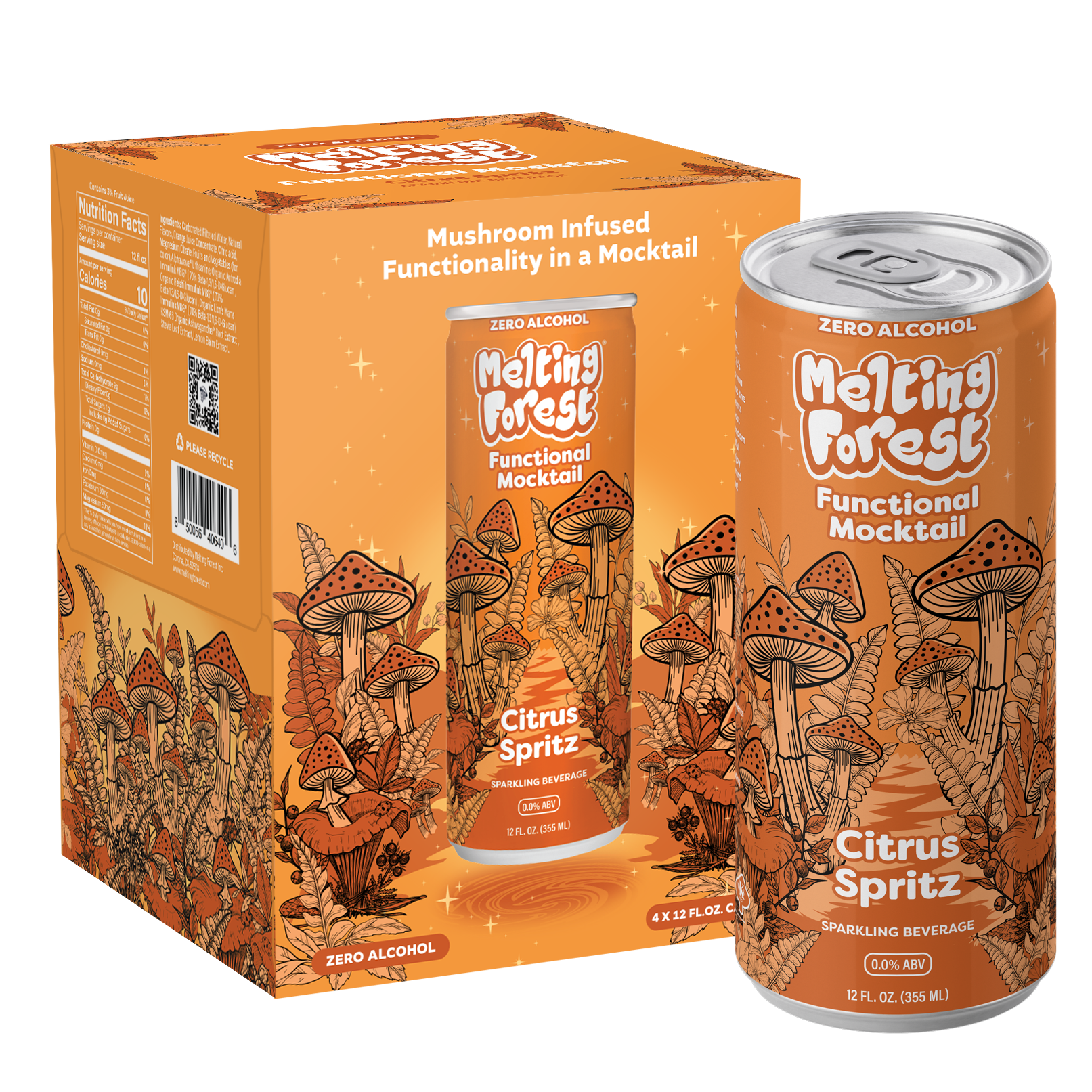 Melting Forest Functional Mushroom Mocktails — Master Case (6 x 4-packs)