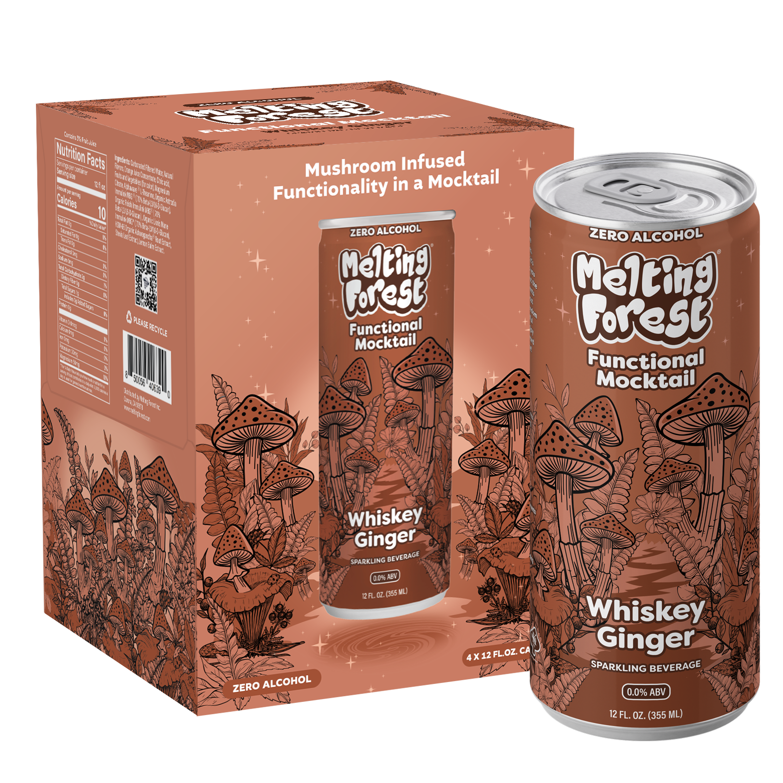Melting Forest Functional Mushroom Mocktails — Master Case (6 x 4-packs)