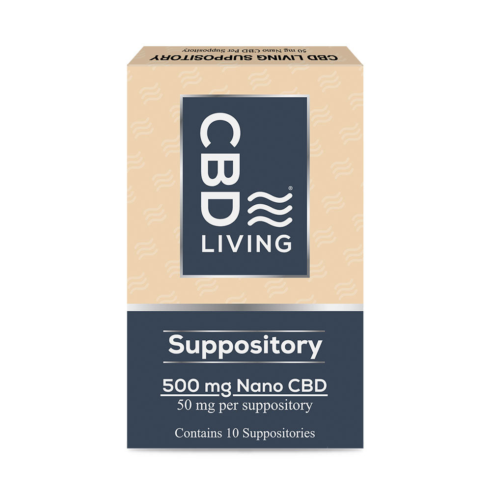 CBD Living Suppository (500mg Nano CBD) 10 Suppositories Box