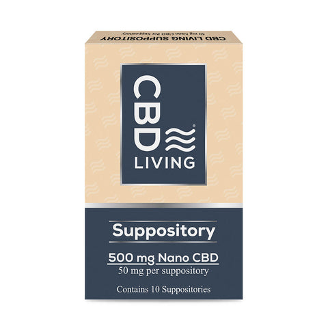 CBD Living Suppository (500mg Nano CBD) 10 Suppositories Box